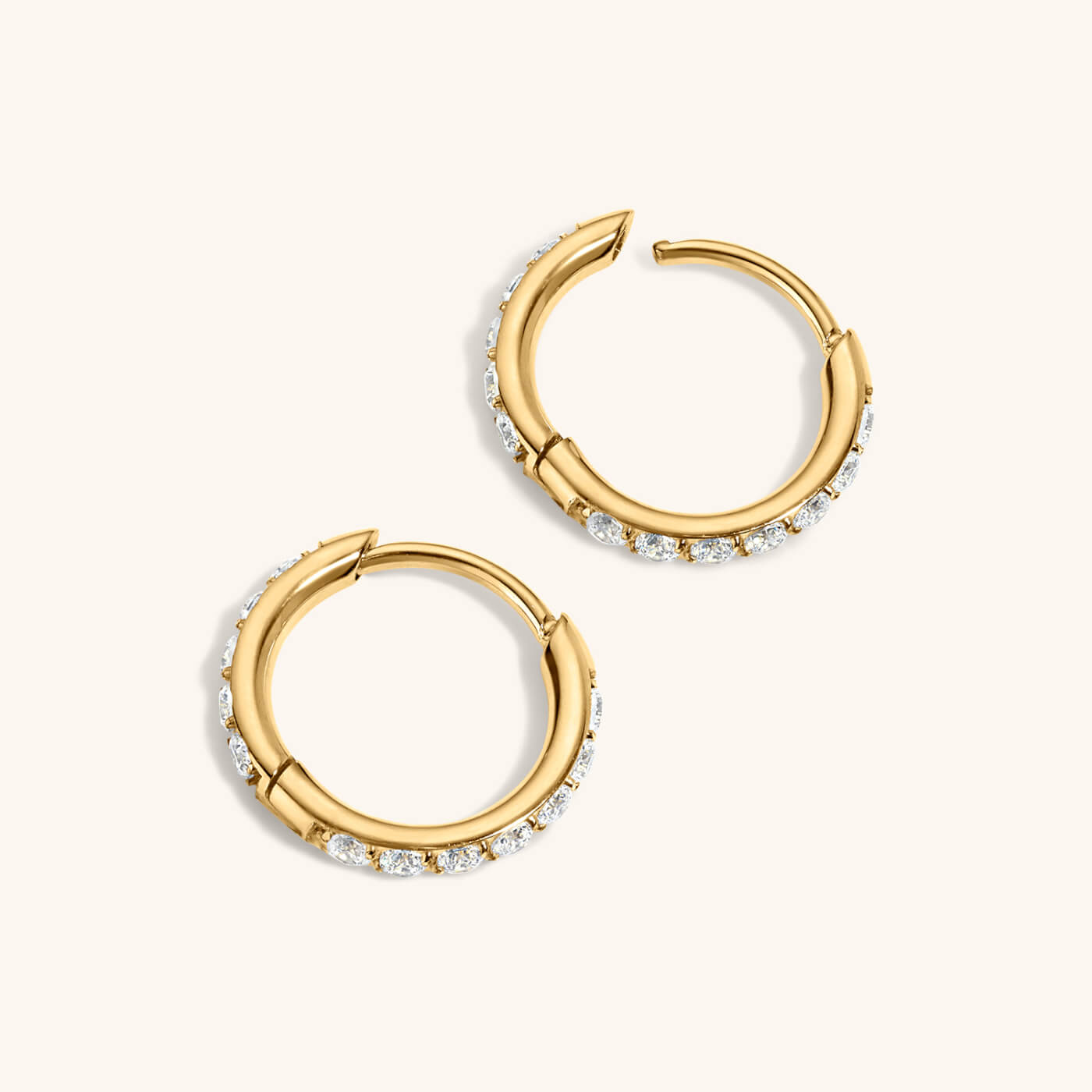 Pavé Huggie Hoops, 11mm