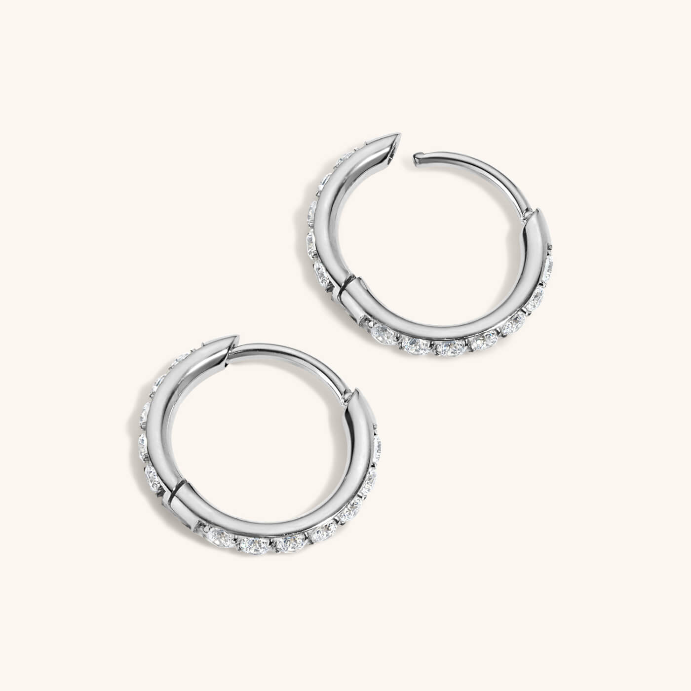 Pavé Huggie Hoops, 11mm