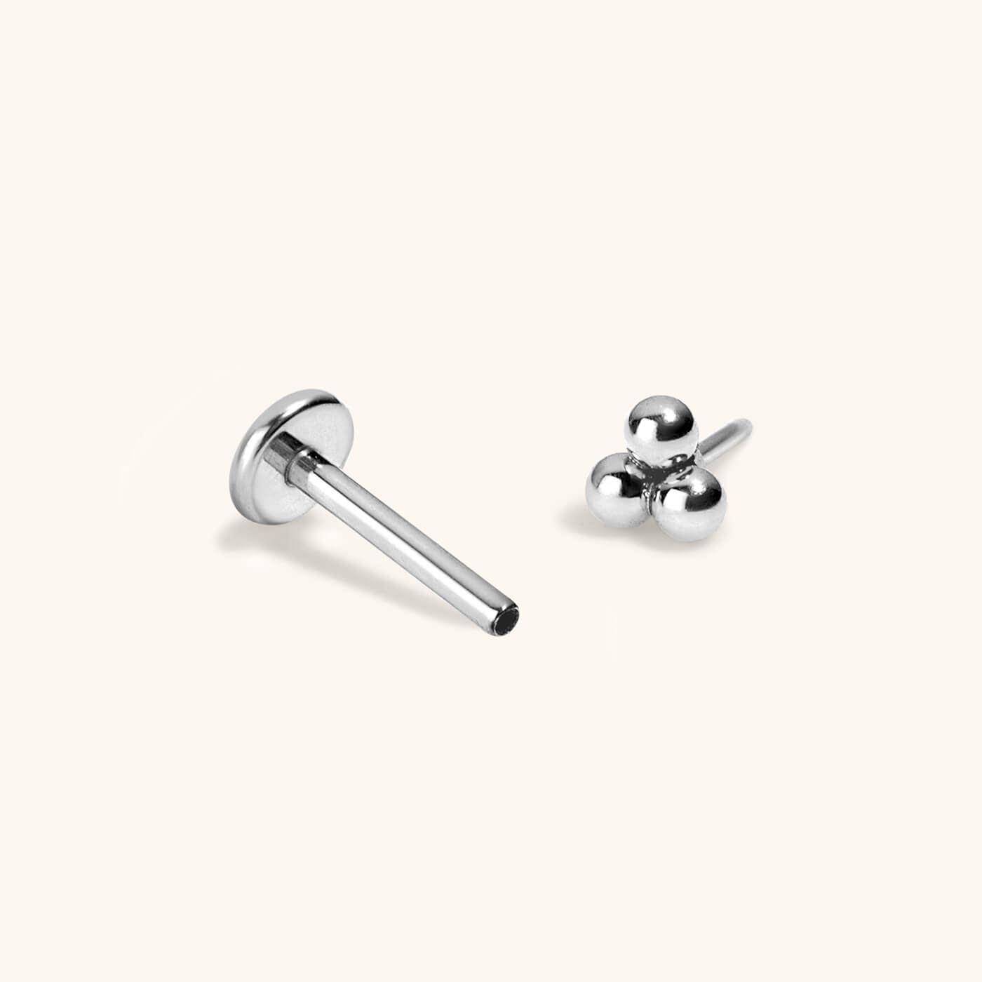 Trinity Push Pin Flat Back Earring