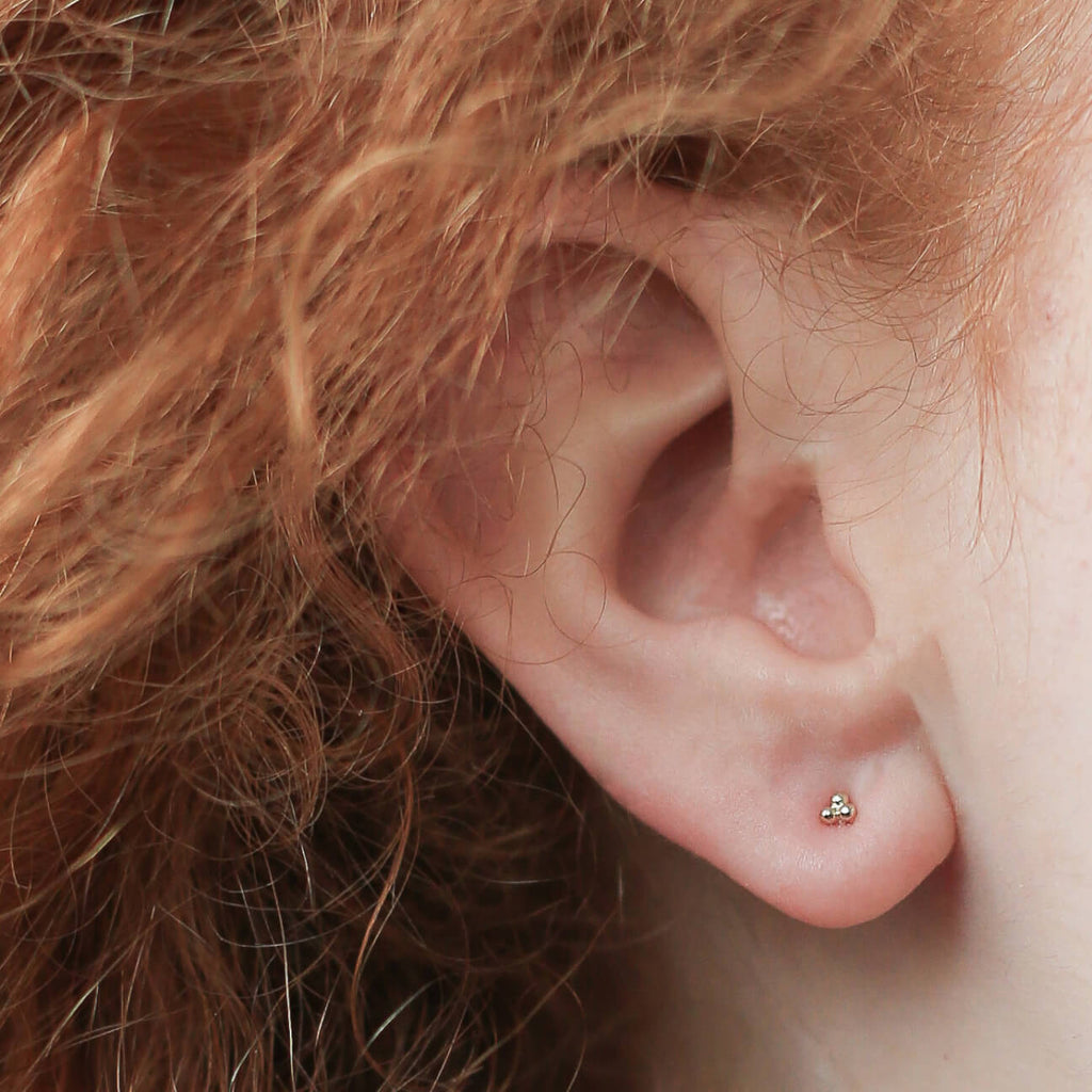 Trinity Push Pin Flat Back Earring